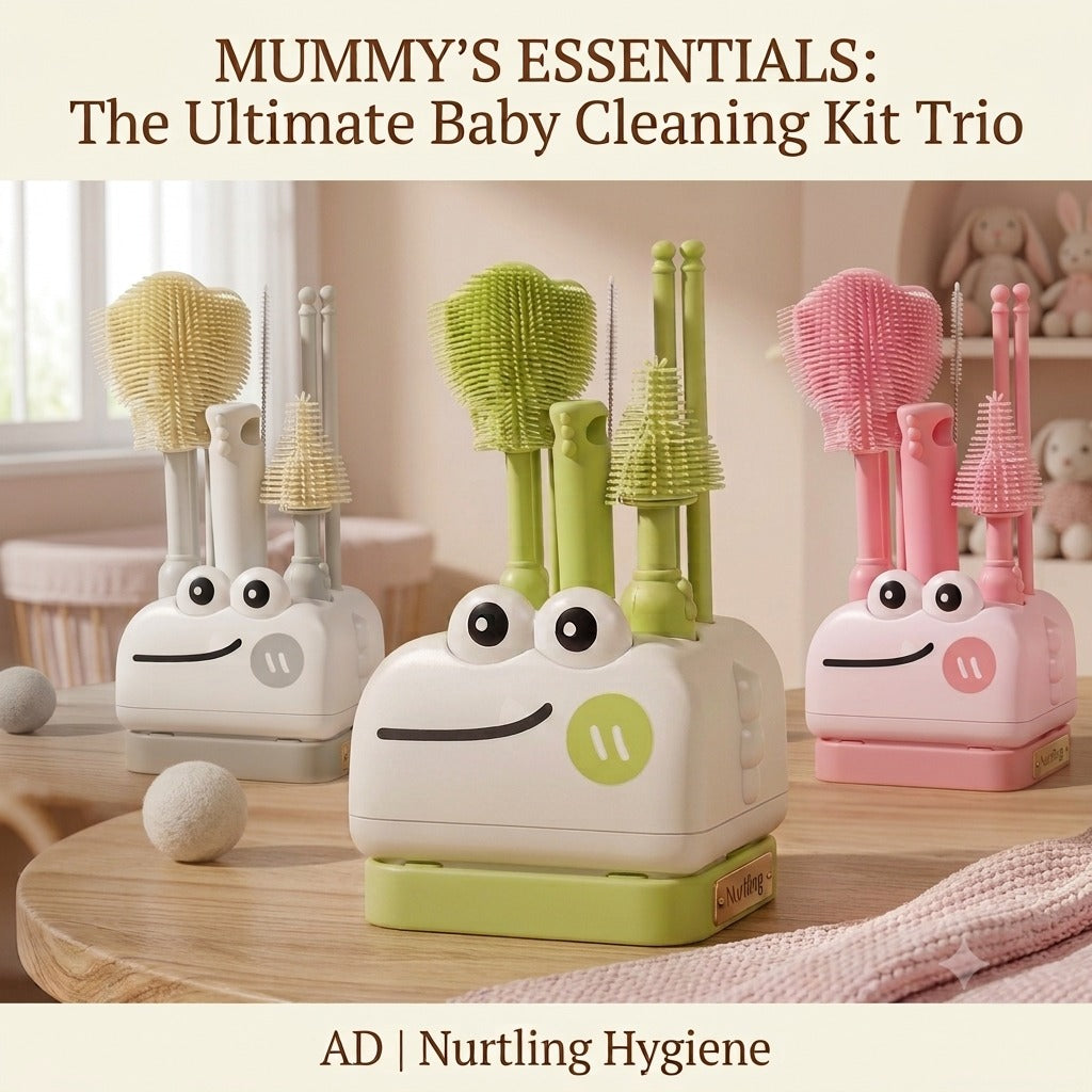 Nurtling Bottle & Feeder Cleaning Brush Set — 3-in-1 Baby Cleaning Kit