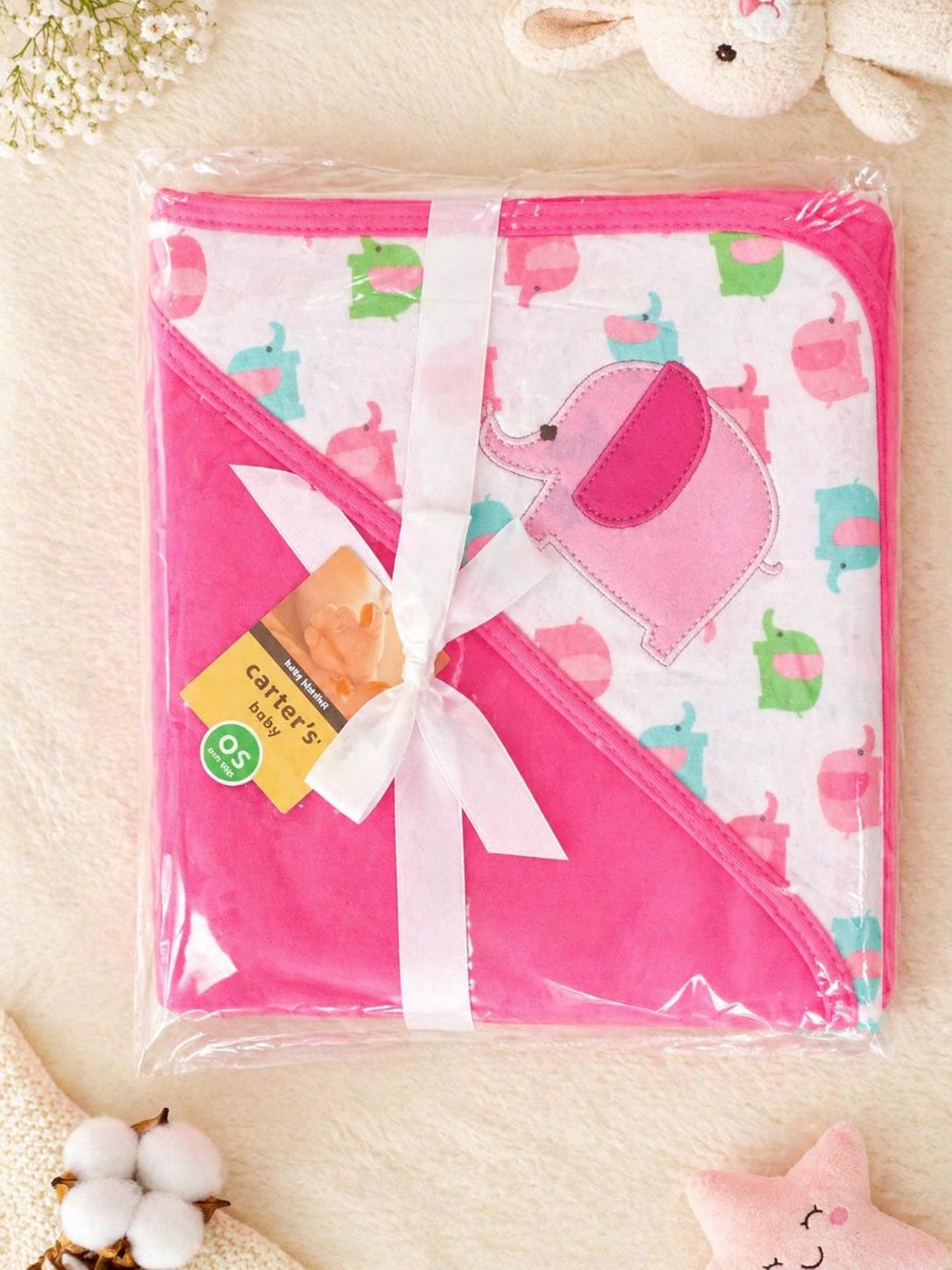 Nurtling Hooded Plush Baby Blanket (pink)