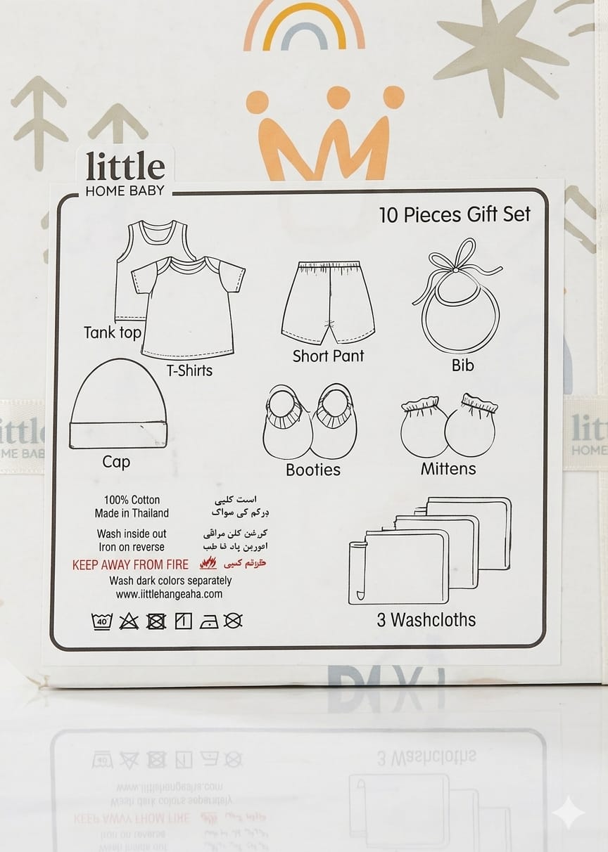 Little Home Baby 10-Piece Newborn Clothing Gift Set | 100% Cotton (peach)