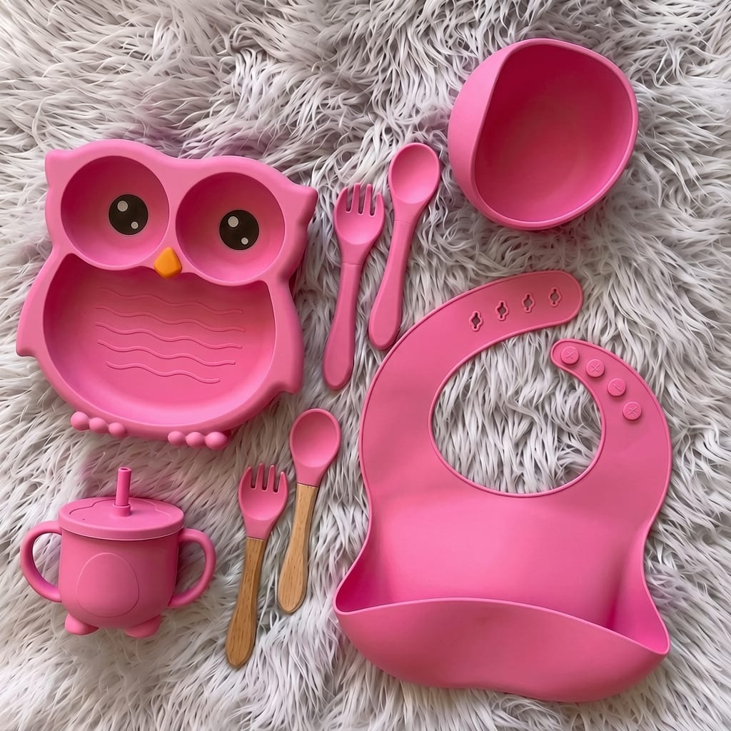 Nurtling Premium Silicone Owl Feeding Set for Babies