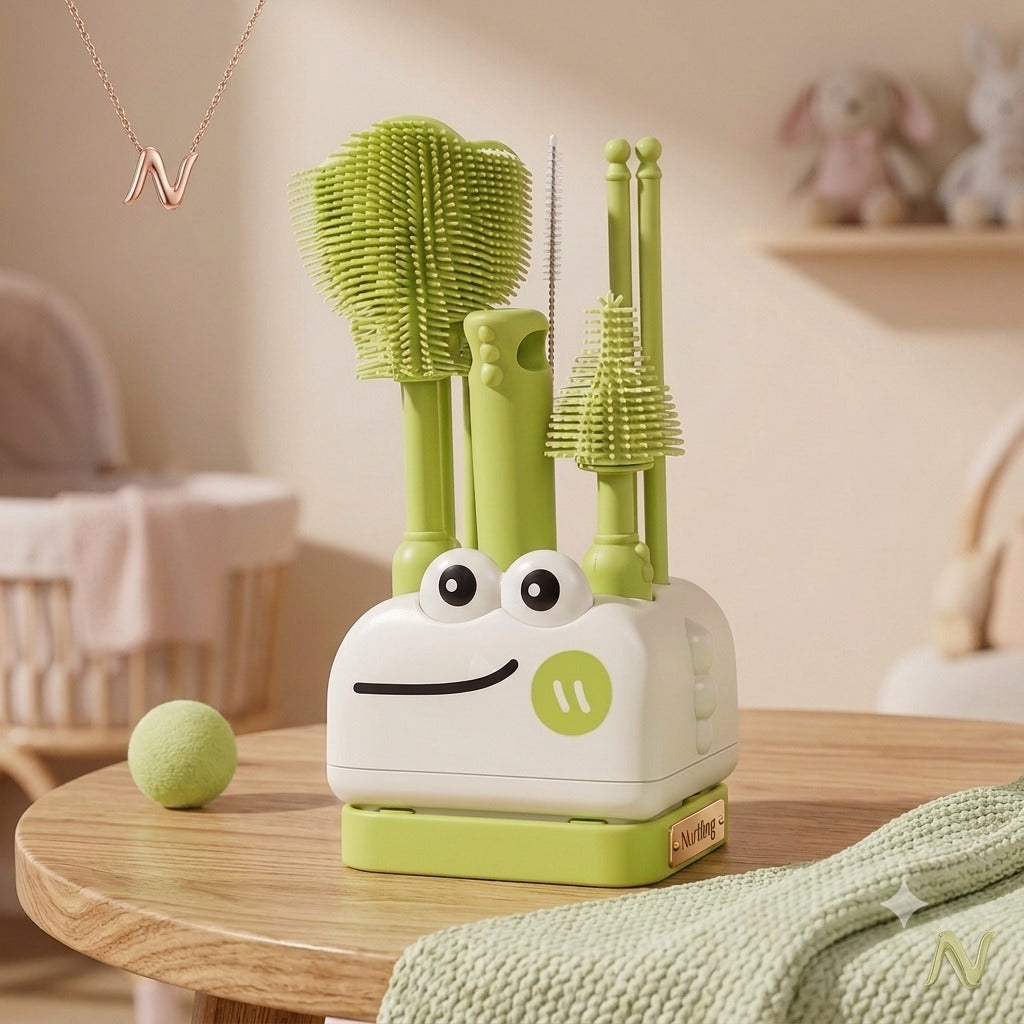 Nurtling Bottle & Feeder Cleaning Brush Set — 3-in-1 Baby Cleaning Kit