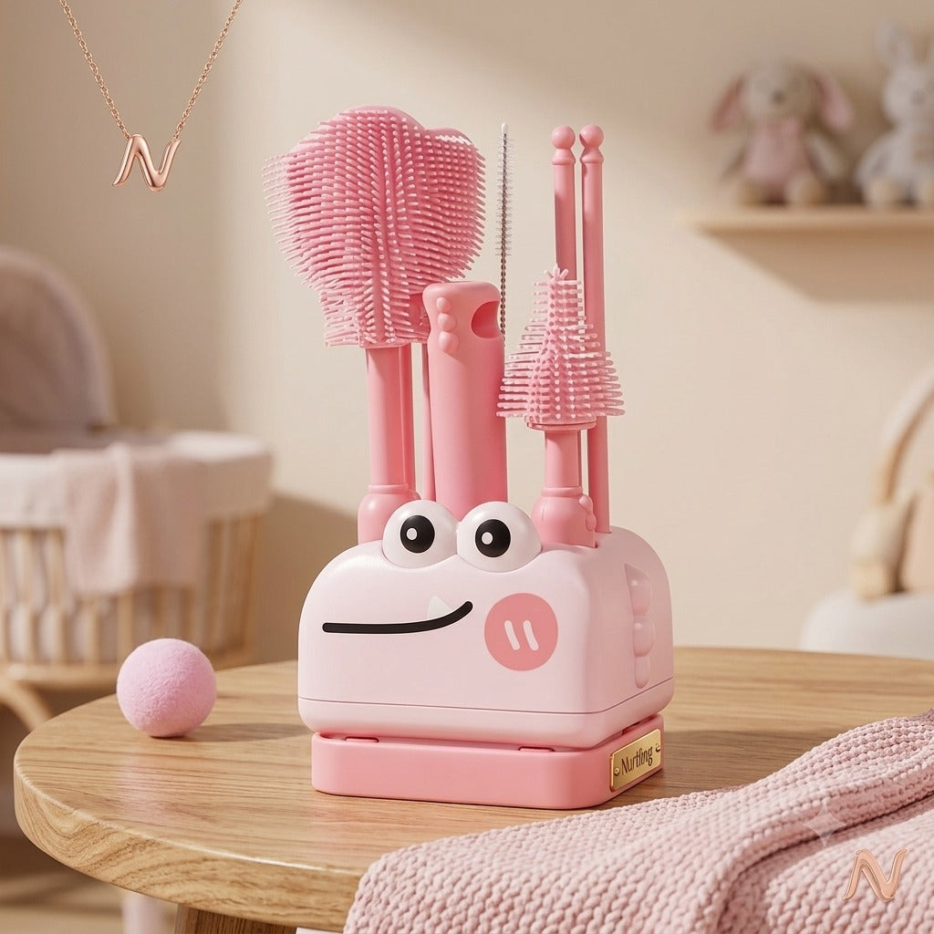 Nurtling Bottle & Feeder Cleaning Brush Set — 3-in-1 Baby Cleaning Kit