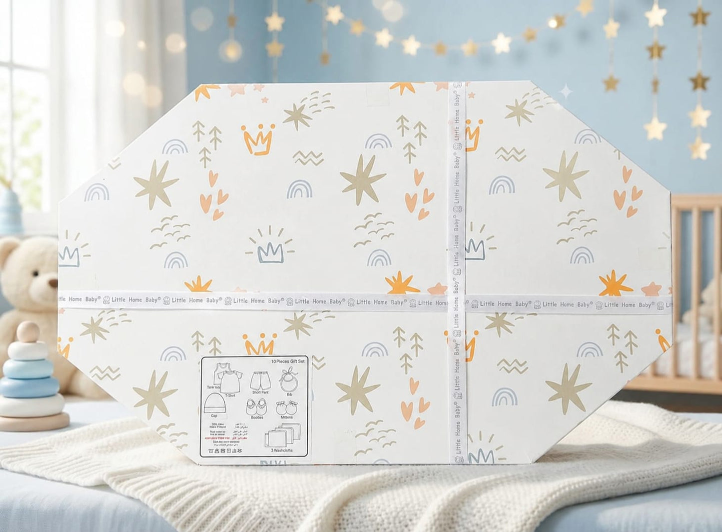 Little Home Baby 10-Piece Newborn Clothing Gift Set | 100% Cotton (blue)
