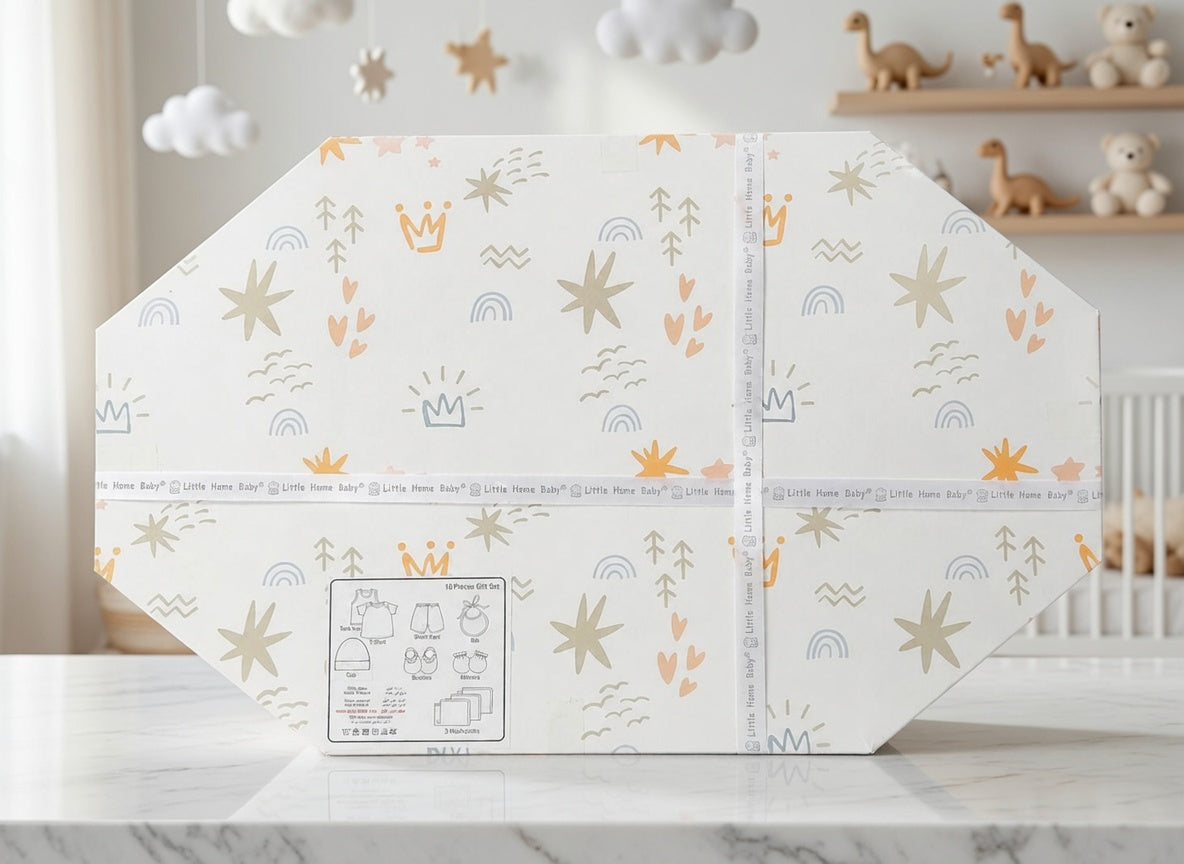 Little Home Baby 10-Piece Newborn Clothing Gift Set | 100% Cotton (beige)