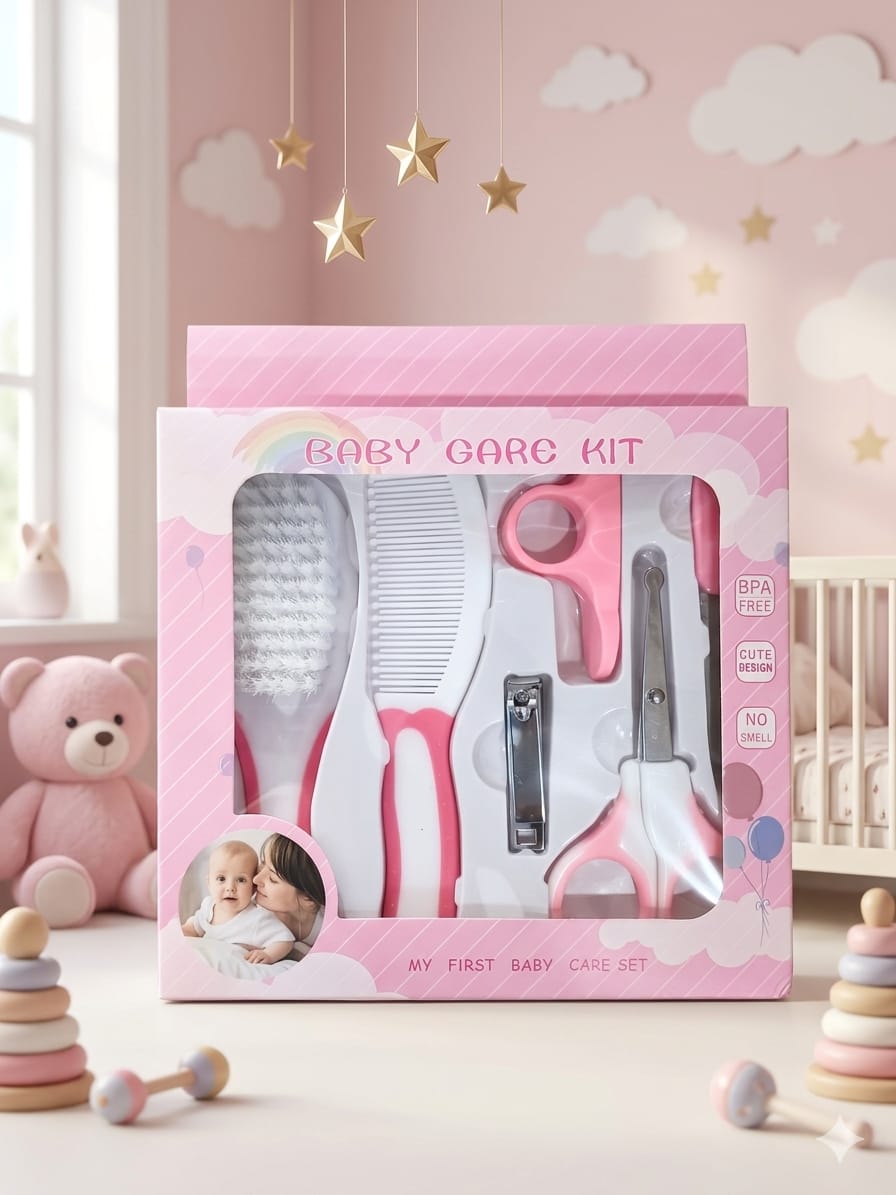 Nurtling 5-Piece Essential Baby Grooming Kit(pink)