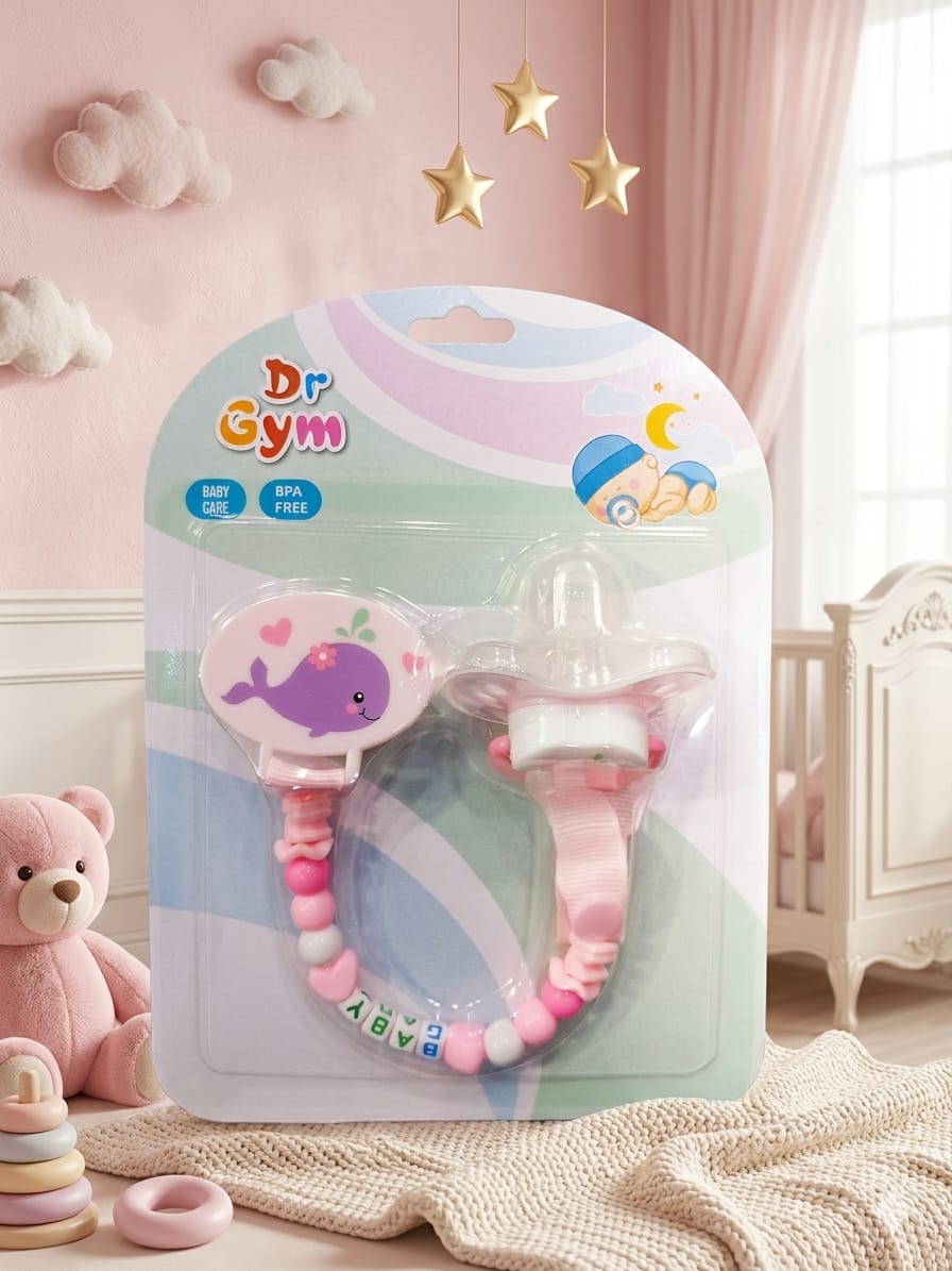 Nurtling Premium BPA-Free Baby Pacifier & Clip Set
