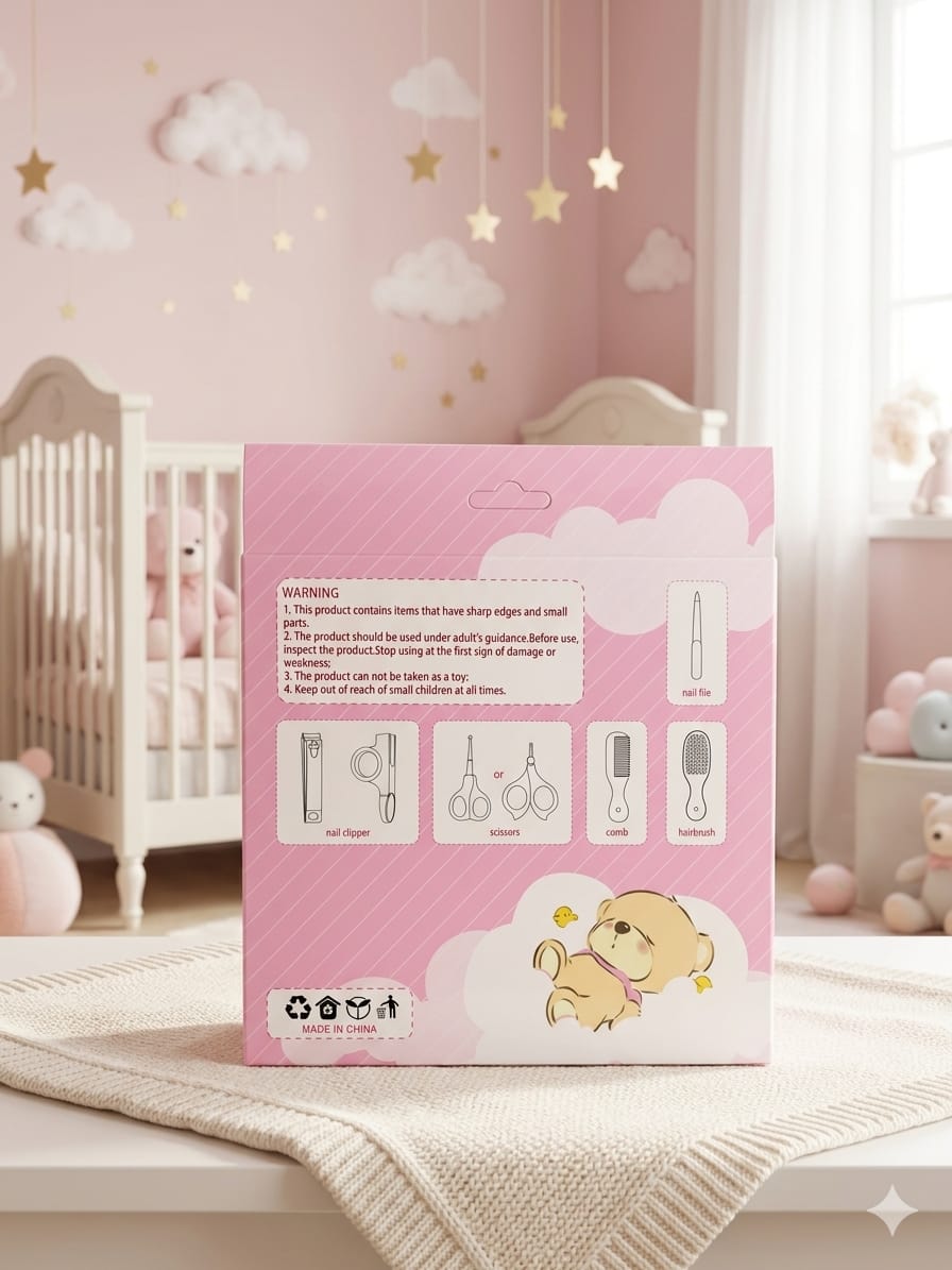 Nurtling 5-Piece Essential Baby Grooming Kit(pink)
