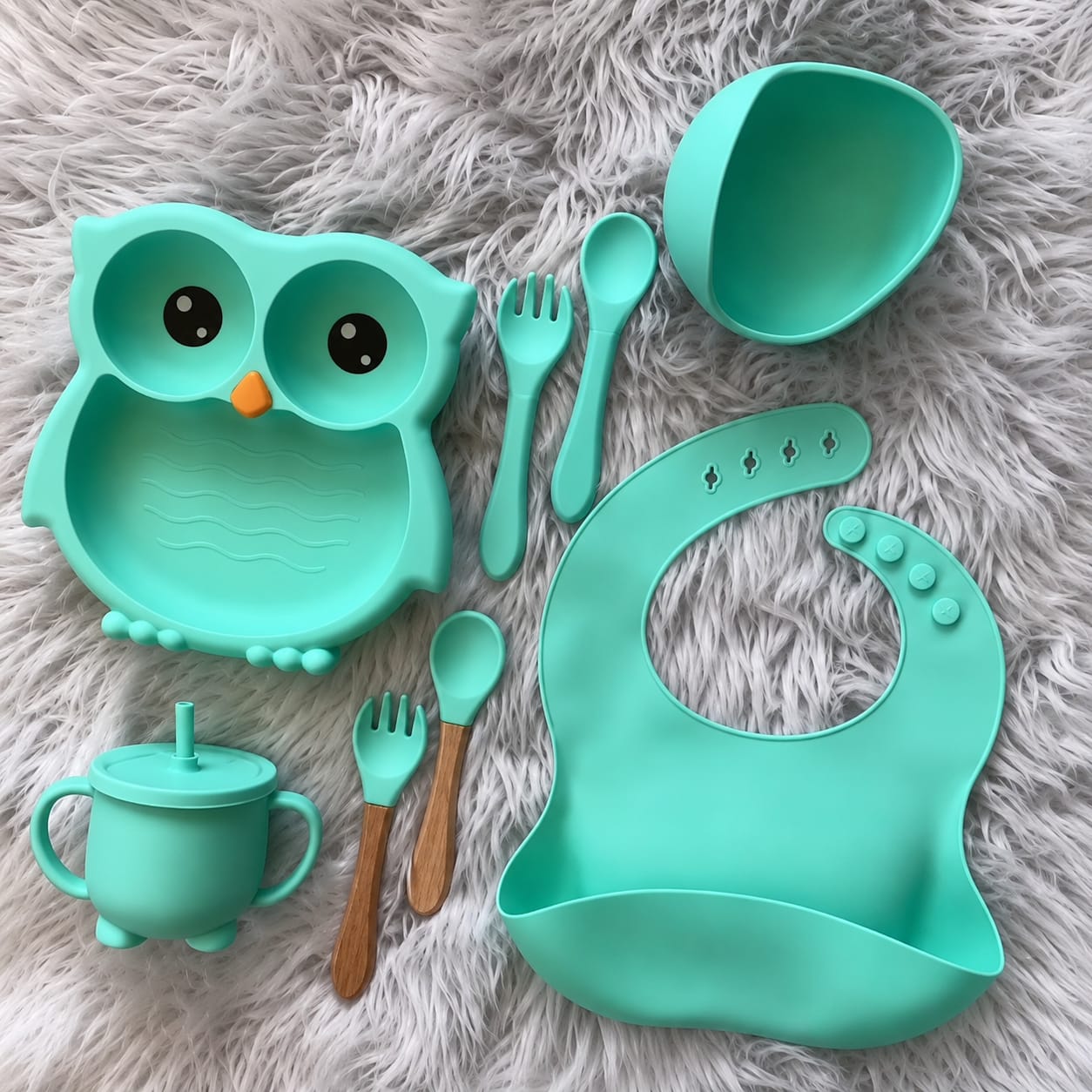 Nurtling Premium Silicone Owl Feeding Set for Babies