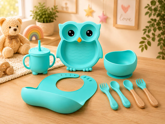Nurtling Premium Silicone Owl Feeding Set for Babies