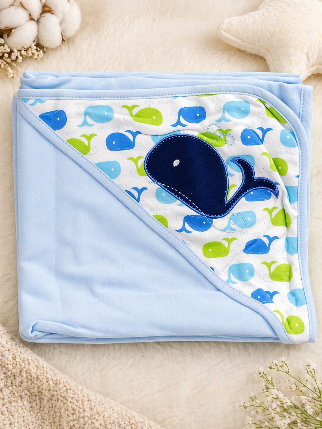 Nurtling Premium Hooded Plush Baby Blanket for Newborns