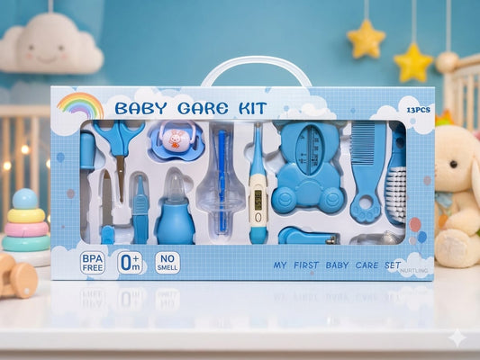 Nurtling 13-Piece Essential Baby Care Kit (blue)